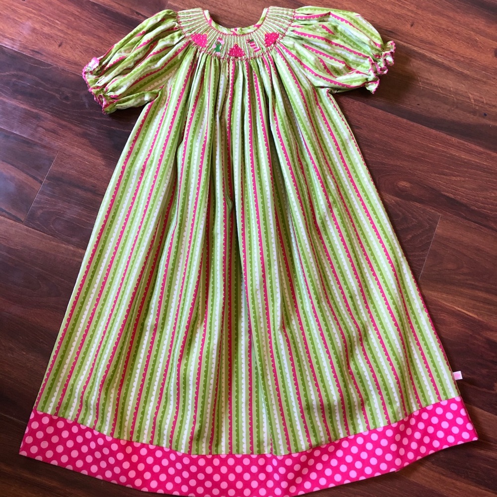 Smocked Christmas Dress, Girls’ Size 8